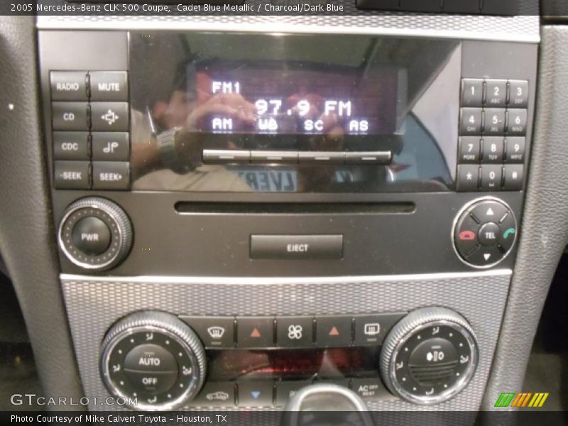 Cadet Blue Metallic / Charcoal/Dark Blue 2005 Mercedes-Benz CLK 500 Coupe