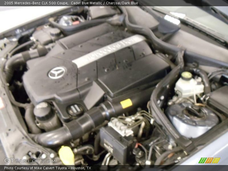 Cadet Blue Metallic / Charcoal/Dark Blue 2005 Mercedes-Benz CLK 500 Coupe