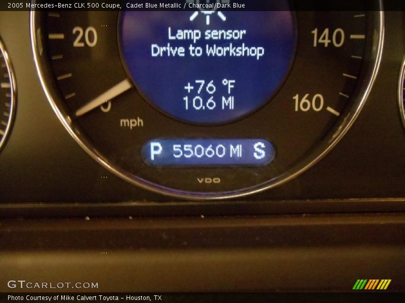 Cadet Blue Metallic / Charcoal/Dark Blue 2005 Mercedes-Benz CLK 500 Coupe