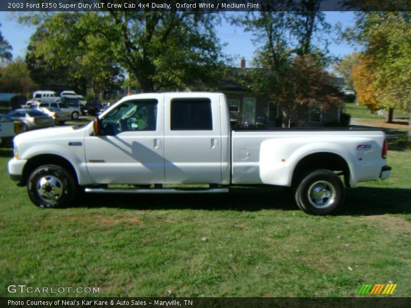 Oxford White / Medium Flint 2003 Ford F350 Super Duty XLT Crew Cab 4x4 Dually