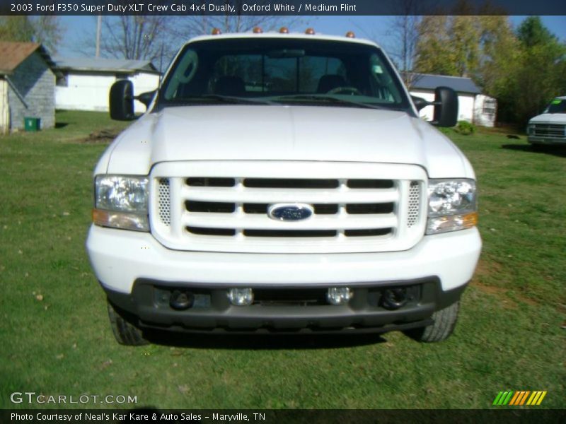 Oxford White / Medium Flint 2003 Ford F350 Super Duty XLT Crew Cab 4x4 Dually