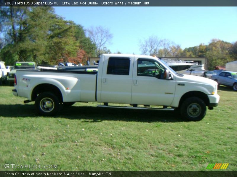 Oxford White / Medium Flint 2003 Ford F350 Super Duty XLT Crew Cab 4x4 Dually