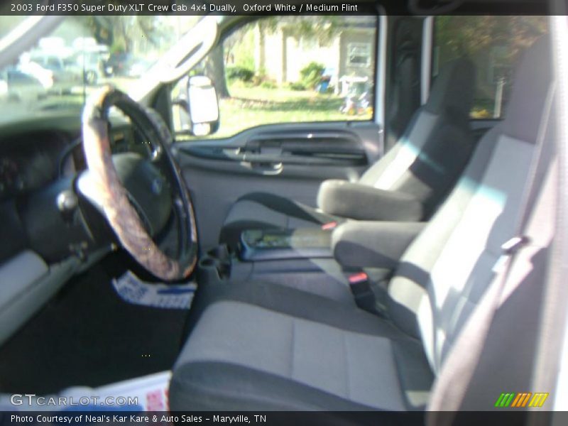 Oxford White / Medium Flint 2003 Ford F350 Super Duty XLT Crew Cab 4x4 Dually