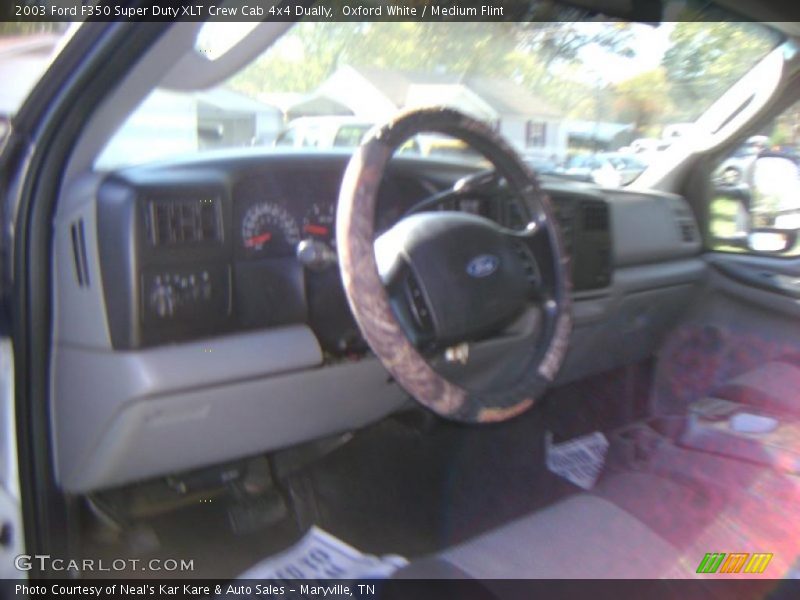 Oxford White / Medium Flint 2003 Ford F350 Super Duty XLT Crew Cab 4x4 Dually