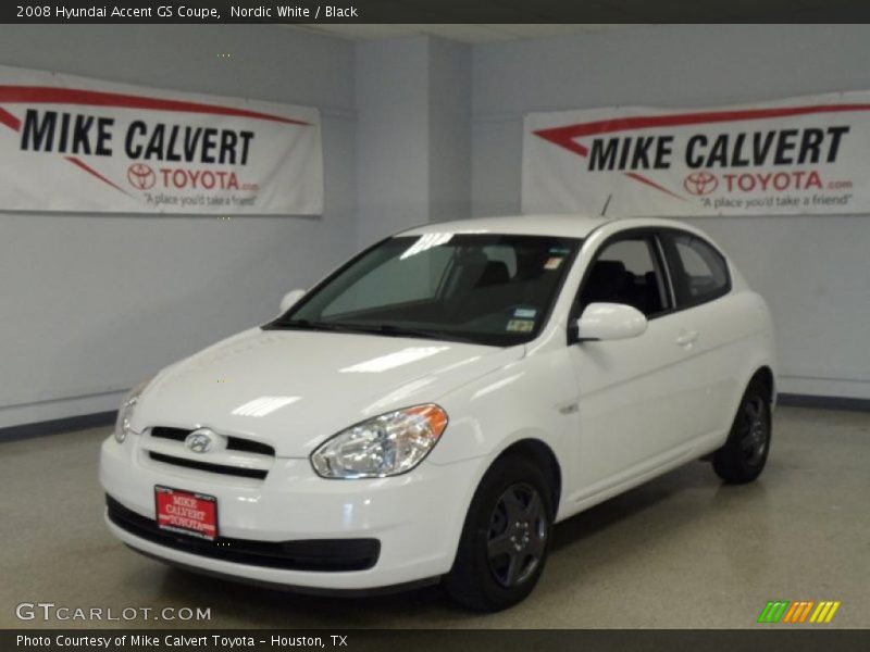 Nordic White / Black 2008 Hyundai Accent GS Coupe