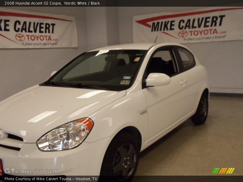 Nordic White / Black 2008 Hyundai Accent GS Coupe