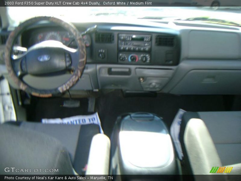 Oxford White / Medium Flint 2003 Ford F350 Super Duty XLT Crew Cab 4x4 Dually
