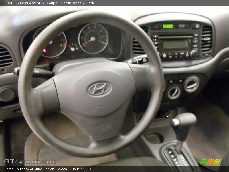 Nordic White / Black 2008 Hyundai Accent GS Coupe