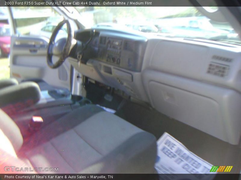 Oxford White / Medium Flint 2003 Ford F350 Super Duty XLT Crew Cab 4x4 Dually