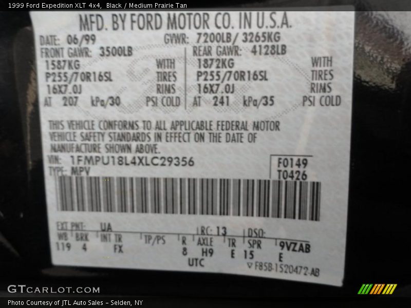 Black / Medium Prairie Tan 1999 Ford Expedition XLT 4x4