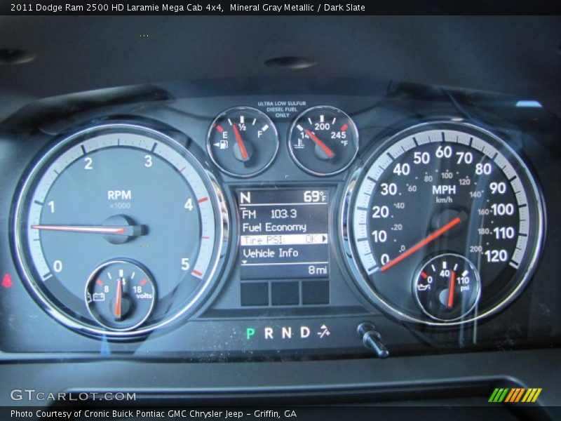 2011 Ram 2500 HD Laramie Mega Cab 4x4 Laramie Mega Cab 4x4 Gauges