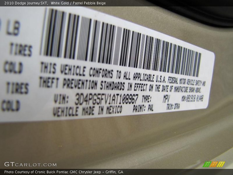 White Gold / Pastel Pebble Beige 2010 Dodge Journey SXT