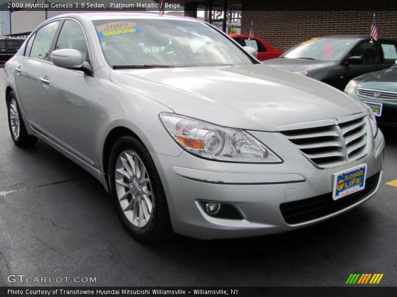 Platinum Metallic / Beige 2009 Hyundai Genesis 3.8 Sedan