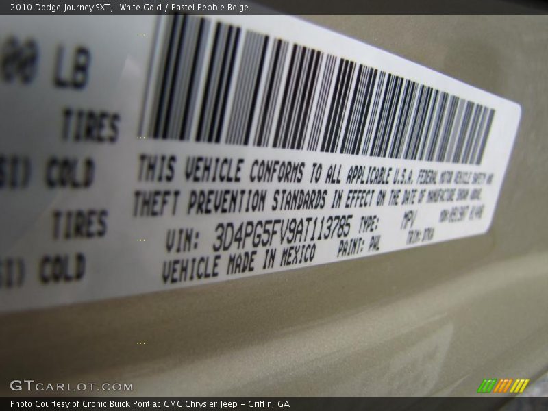 White Gold / Pastel Pebble Beige 2010 Dodge Journey SXT