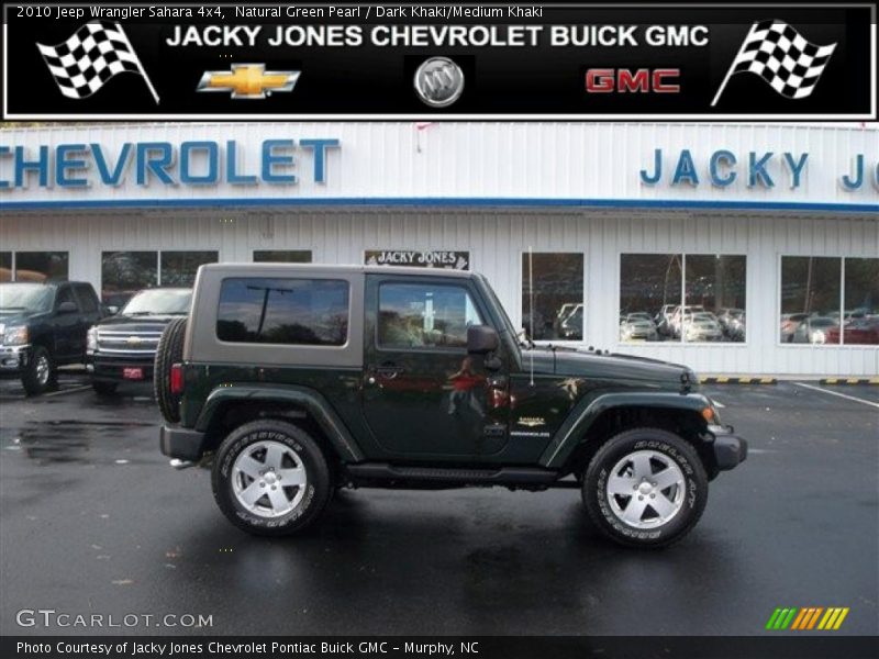 Natural Green Pearl / Dark Khaki/Medium Khaki 2010 Jeep Wrangler Sahara 4x4