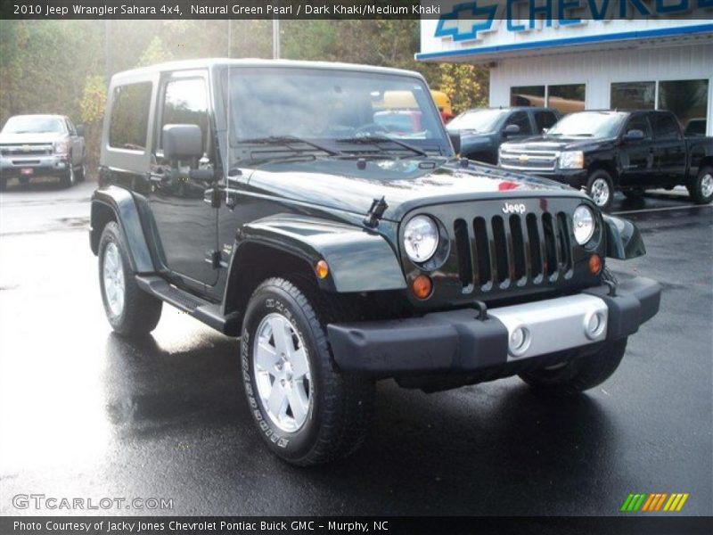 Natural Green Pearl / Dark Khaki/Medium Khaki 2010 Jeep Wrangler Sahara 4x4