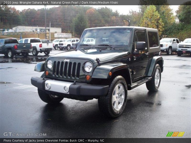 Natural Green Pearl / Dark Khaki/Medium Khaki 2010 Jeep Wrangler Sahara 4x4