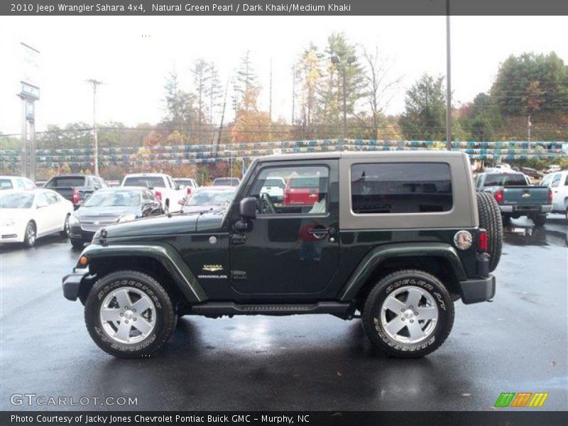 Natural Green Pearl / Dark Khaki/Medium Khaki 2010 Jeep Wrangler Sahara 4x4