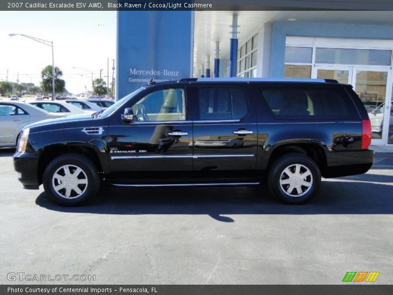 Black Raven / Cocoa/Light Cashmere 2007 Cadillac Escalade ESV AWD