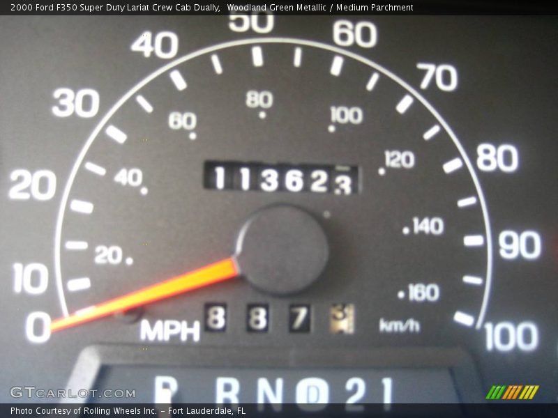 Woodland Green Metallic / Medium Parchment 2000 Ford F350 Super Duty Lariat Crew Cab Dually