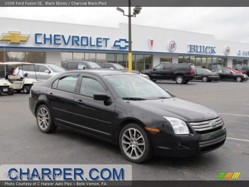 Black Ebony / Charcoal Black/Red 2008 Ford Fusion SE
