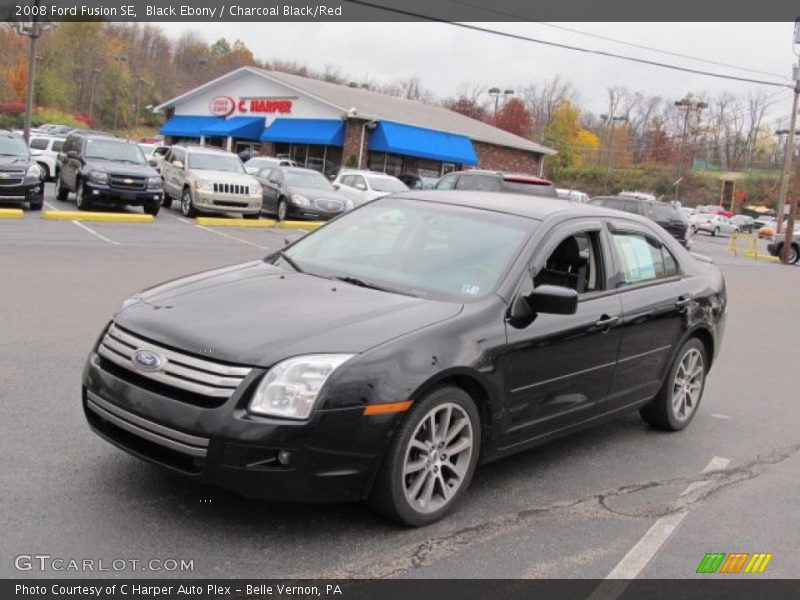 Black Ebony / Charcoal Black/Red 2008 Ford Fusion SE