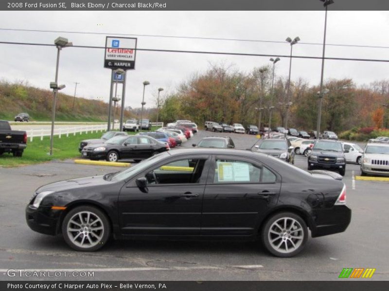 Black Ebony / Charcoal Black/Red 2008 Ford Fusion SE