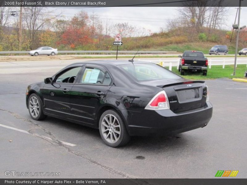 Black Ebony / Charcoal Black/Red 2008 Ford Fusion SE