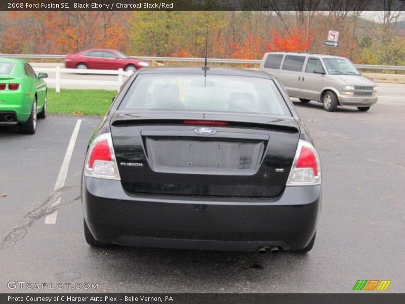 Black Ebony / Charcoal Black/Red 2008 Ford Fusion SE