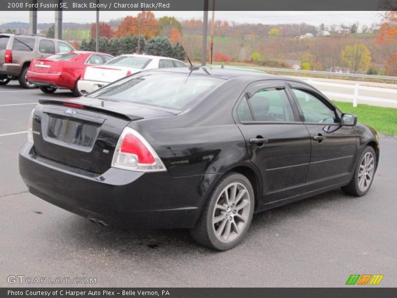 Black Ebony / Charcoal Black/Red 2008 Ford Fusion SE