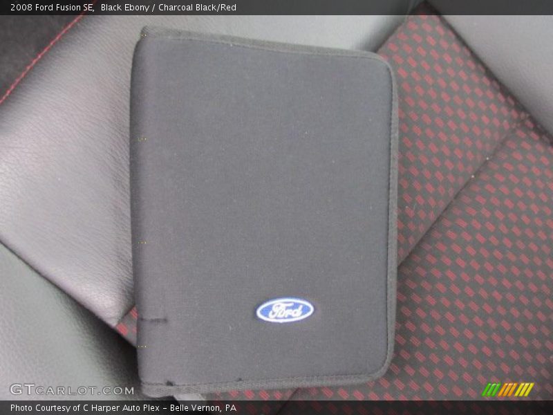 Black Ebony / Charcoal Black/Red 2008 Ford Fusion SE