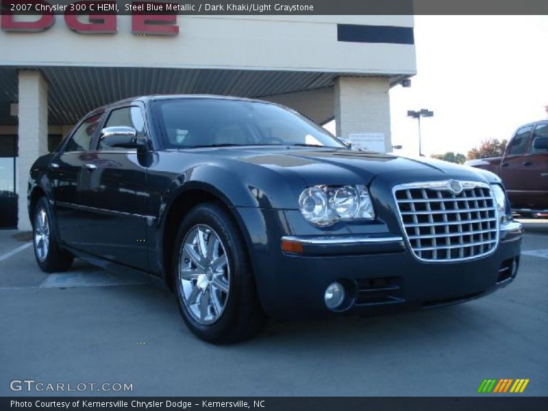 Steel Blue Metallic / Dark Khaki/Light Graystone 2007 Chrysler 300 C HEMI