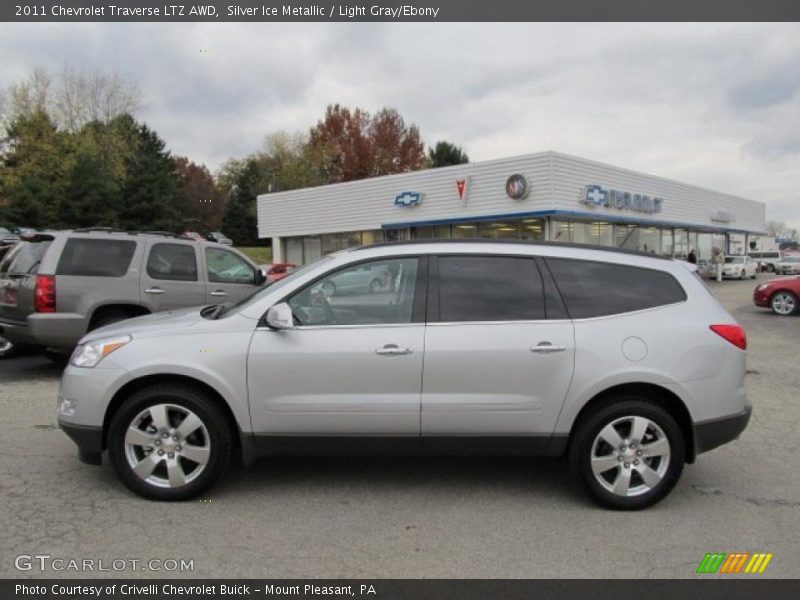 Silver Ice Metallic / Light Gray/Ebony 2011 Chevrolet Traverse LTZ AWD