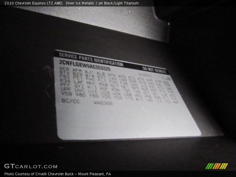 Silver Ice Metallic / Jet Black/Light Titanium 2010 Chevrolet Equinox LTZ AWD