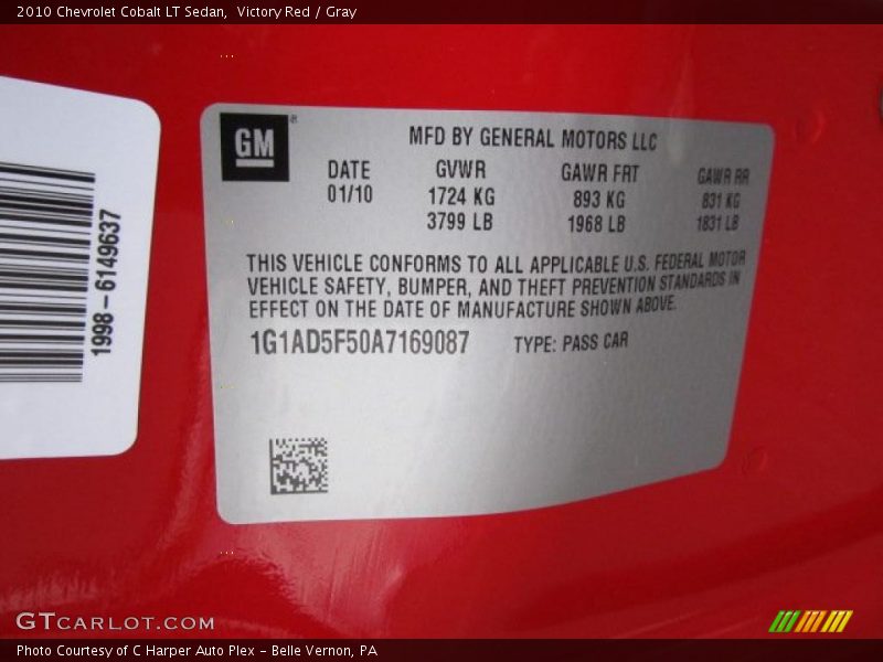Victory Red / Gray 2010 Chevrolet Cobalt LT Sedan