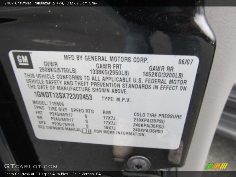 Black / Light Gray 2007 Chevrolet TrailBlazer LS 4x4