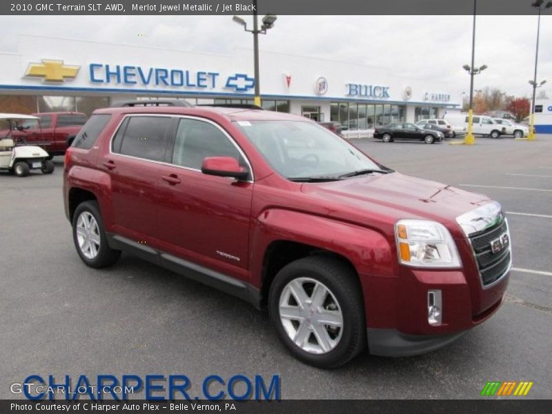 Merlot Jewel Metallic / Jet Black 2010 GMC Terrain SLT AWD