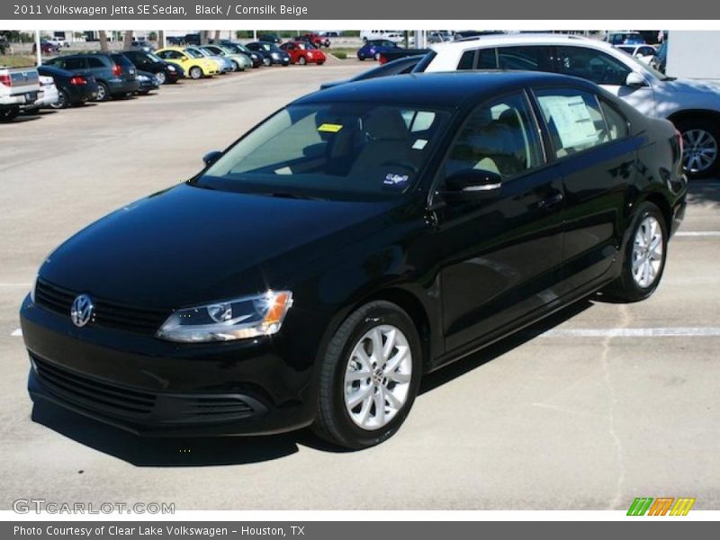 Black / Cornsilk Beige 2011 Volkswagen Jetta SE Sedan