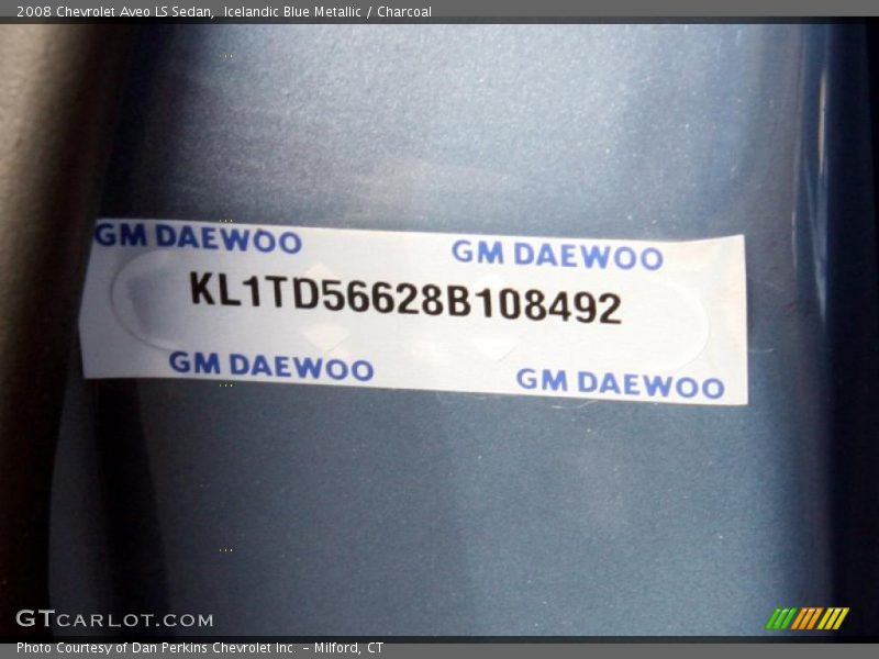 Icelandic Blue Metallic / Charcoal 2008 Chevrolet Aveo LS Sedan