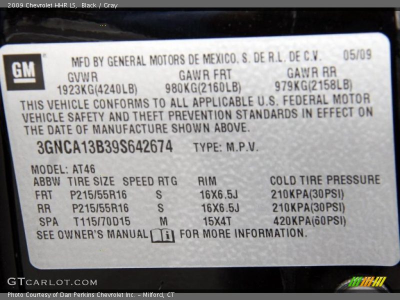 Black / Gray 2009 Chevrolet HHR LS