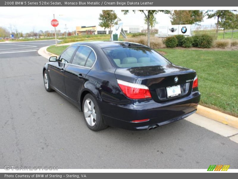 Monaco Blue Metallic / Cream Beige Dakota Leather 2008 BMW 5 Series 528xi Sedan