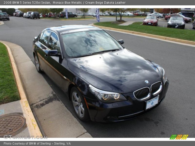 Monaco Blue Metallic / Cream Beige Dakota Leather 2008 BMW 5 Series 528xi Sedan