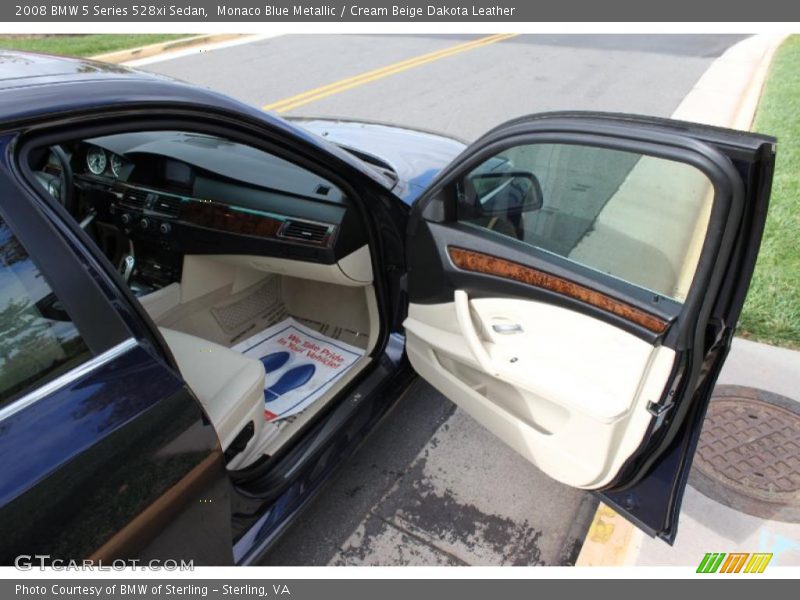 Monaco Blue Metallic / Cream Beige Dakota Leather 2008 BMW 5 Series 528xi Sedan