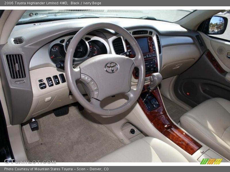 Black / Ivory Beige 2006 Toyota Highlander Limited 4WD