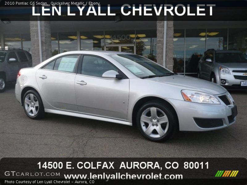 Quicksilver Metallic / Ebony 2010 Pontiac G6 Sedan