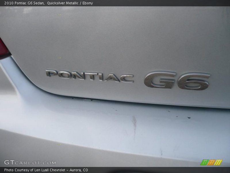 Quicksilver Metallic / Ebony 2010 Pontiac G6 Sedan