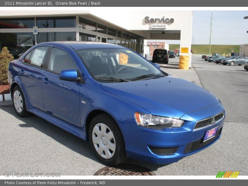 Octane Blue Pearl / Black 2011 Mitsubishi Lancer ES