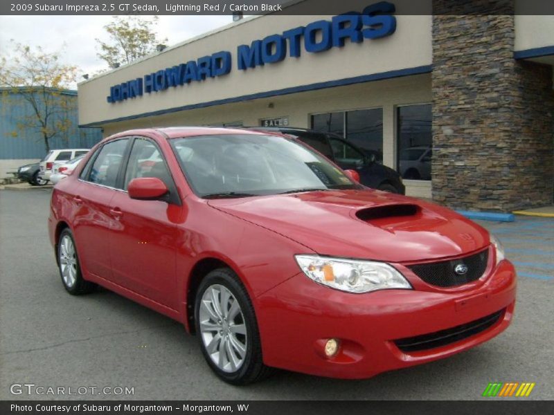 Lightning Red / Carbon Black 2009 Subaru Impreza 2.5 GT Sedan