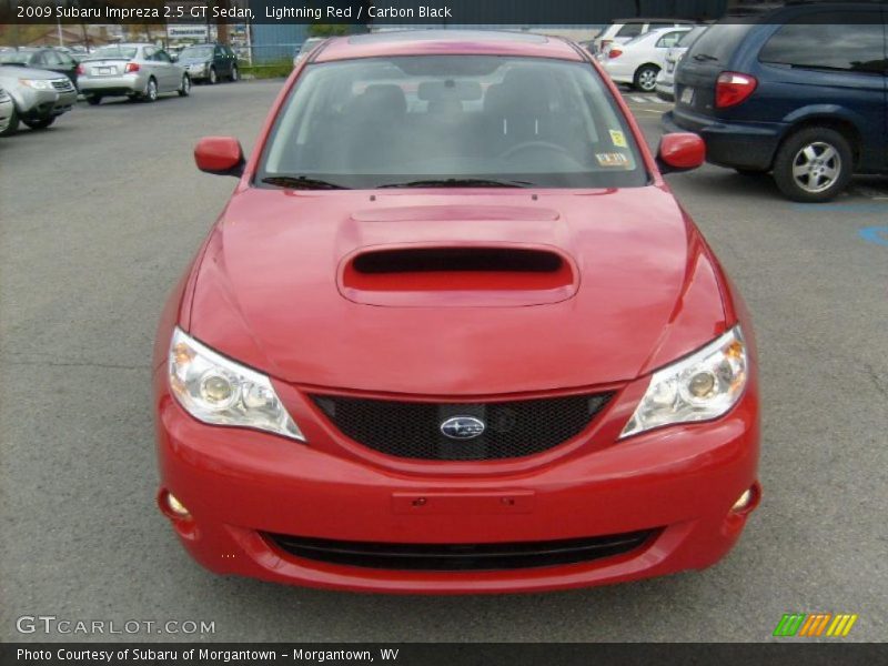 Lightning Red / Carbon Black 2009 Subaru Impreza 2.5 GT Sedan