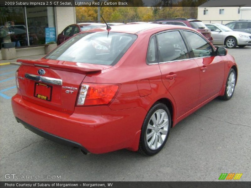 Lightning Red / Carbon Black 2009 Subaru Impreza 2.5 GT Sedan